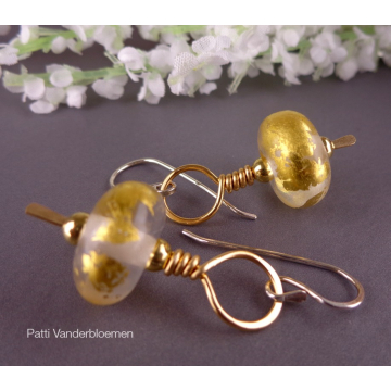 Artisan Beads with Gold and Sterling Silver EArrings