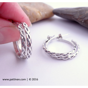 Braided Sterling Silver Hoops