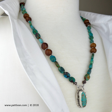Royston Turquoise Pendant with Turquoise Chain