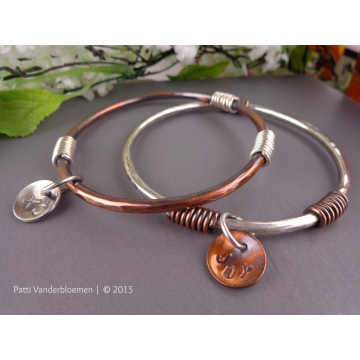 Set of 2 Mixed Metal Bangles