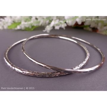Set of 2 Stacking Sterling Silver Bangles
