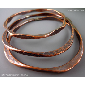 Solid Copper - Geometrically Forged Bangles