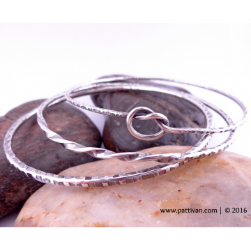 Set of 3 Sterling Silver Stacking Bangles