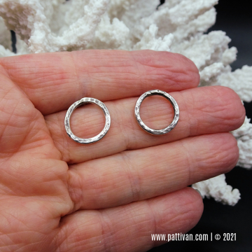 Tiny Sterling Silver Hoops - Stud Earrings