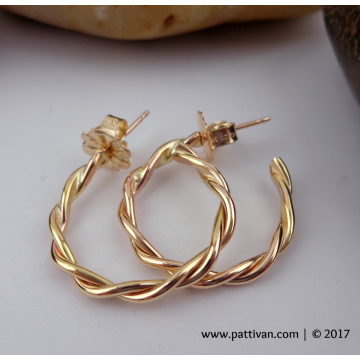 Small Twisted Gold Filled Hoops