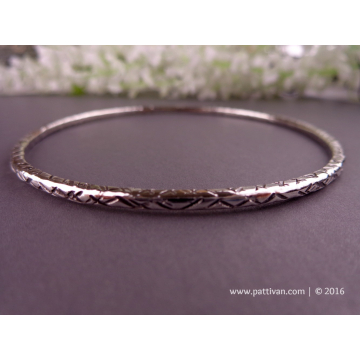 Heavy Textured Sterling Bangle