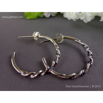Sterling Twisted Hoops - Post Style Earrings