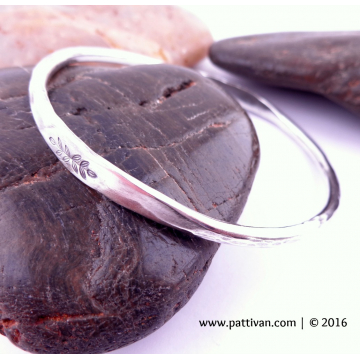Hand Stamped Sterling Silver Bangle