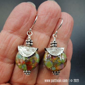 Sterling Earrings with Artisan Stained Glass Beads