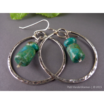 Sterling Hoops and Turquoise