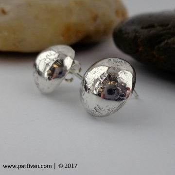 Sterling Silver Post Style Button Earrings