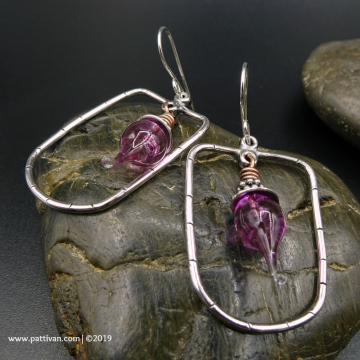 Sterling Silver and Artisan Glass Earrings