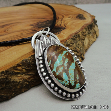 Sterling Silver and Boulder Ribbon Turquoise Necklace