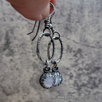 Sterling Silver and Mother of Pearl Drop Earrings