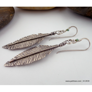 Sterling Silver Feather Earrings