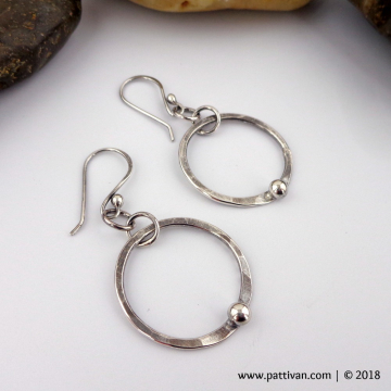 Sterling Silver Hoops with Granulation