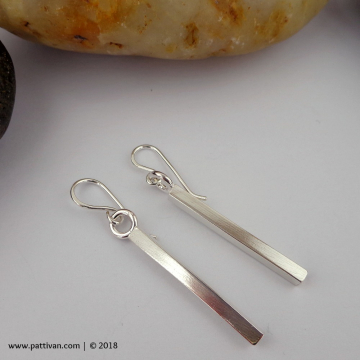 Sterling Silver Matchstick Style Dangle Earrings