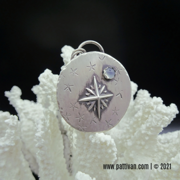 Sterling Silver North Star Pendant with Moonstone
