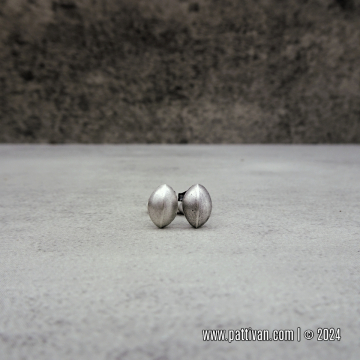Sterling Silver Studs - Three Dimensional Ovals