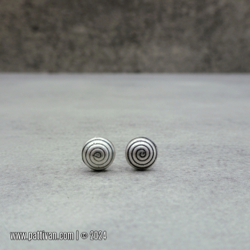 Sterling Silver Studs - Small Swirly Rounds