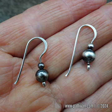 Tiny Sterling Silver Drops with Navajo Beads