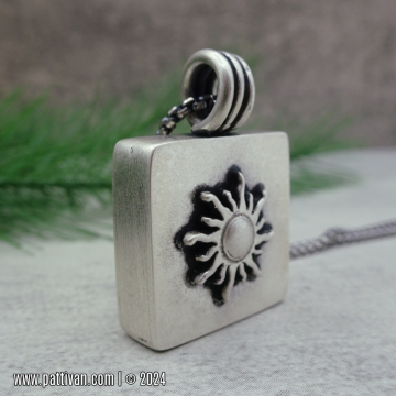 Sterling-Double Sided-Hollow Form Pendant