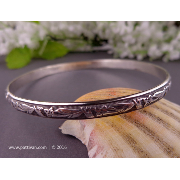 Patterned Sterling Silver Bangle