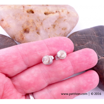 Sterling Silver Studs with Savannah Sunstone Faceted Gems