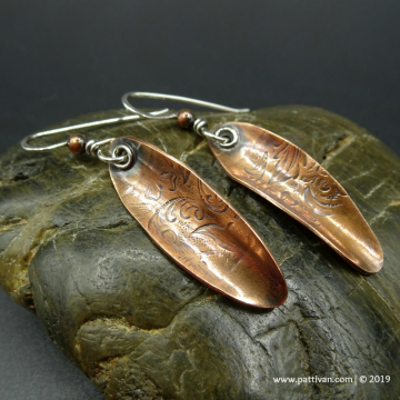 Textured Copper Ovals with Silver Accents