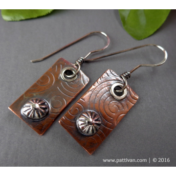 Textured Mixed Metal Earrings