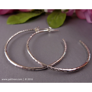 Textured Sterling Hoops