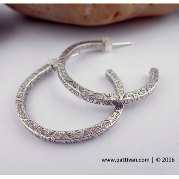 Sterling Pattern Wire Post Style Hoops