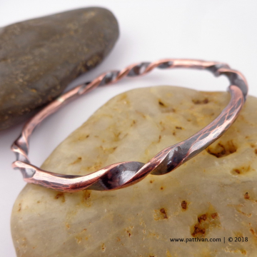 Thick Twisted Copper Bangle