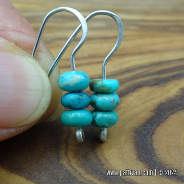 Tiny Turquoise and Sterling Silver Earrings