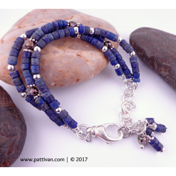 Triple Strand Laps and Sterling Silver Adjustable Bracelet