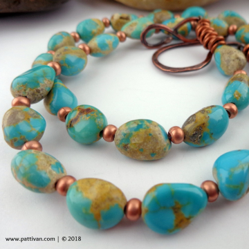 Campitos and Royston Ribbon Turquoise and Copper Necklace