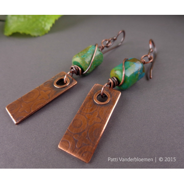 Turquoise and Copper Earrings