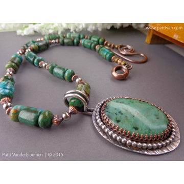 Turquoise and Mixed Metal Necklace