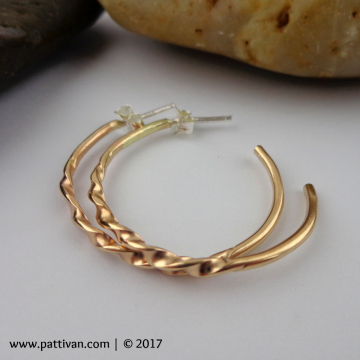 Twisted Gold Filled Hoop Earrings
