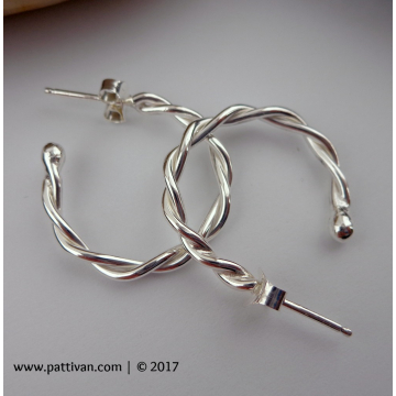 Twisted Sterling Silver Hoops